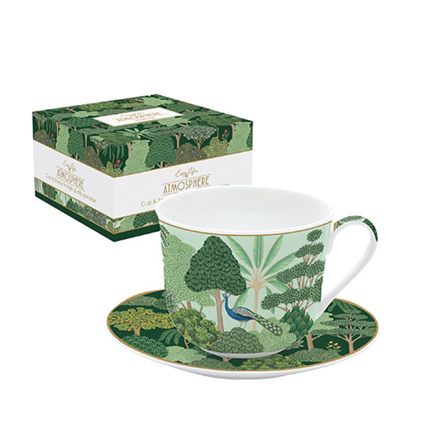Coffret Déjeuner En Porcelaine Charleston - Tasse 40 Cl, Design élégant, Pour Café Ou Thé - 6